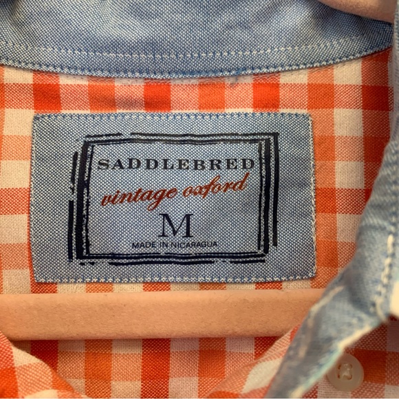 SADDLEBRED Vintage Oxford Men's Long Sleeve Button Down Checkered Shirt Med #955 - Picture 6 of 11